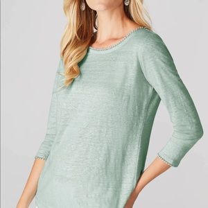 JJill Linen-Knit Scoop-Neck Top in Light Purple